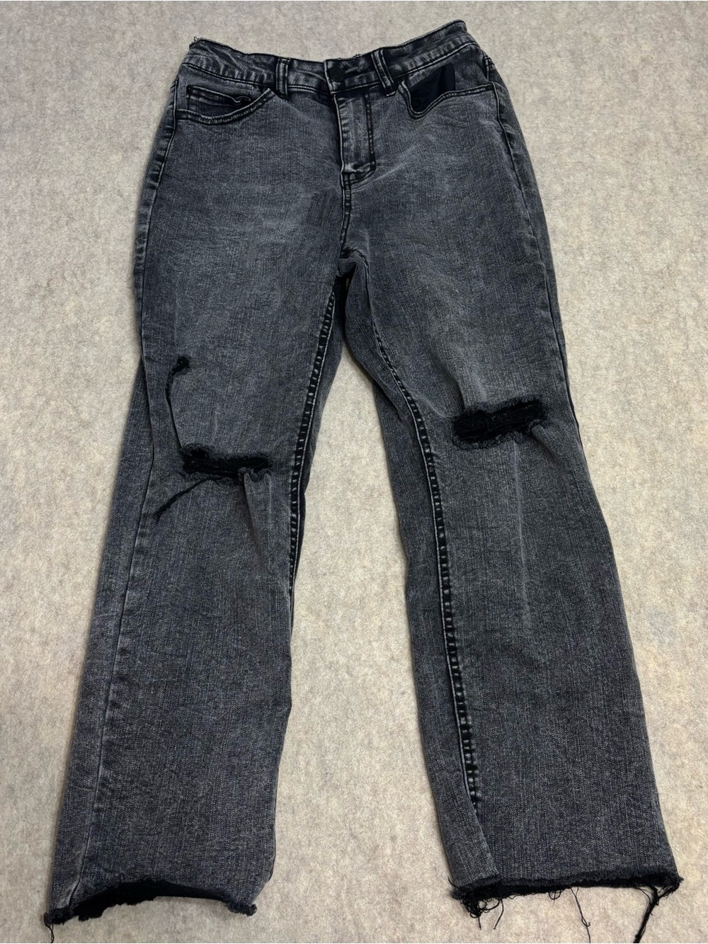 Indigo Rein Black Washed Straight Leg Jeans